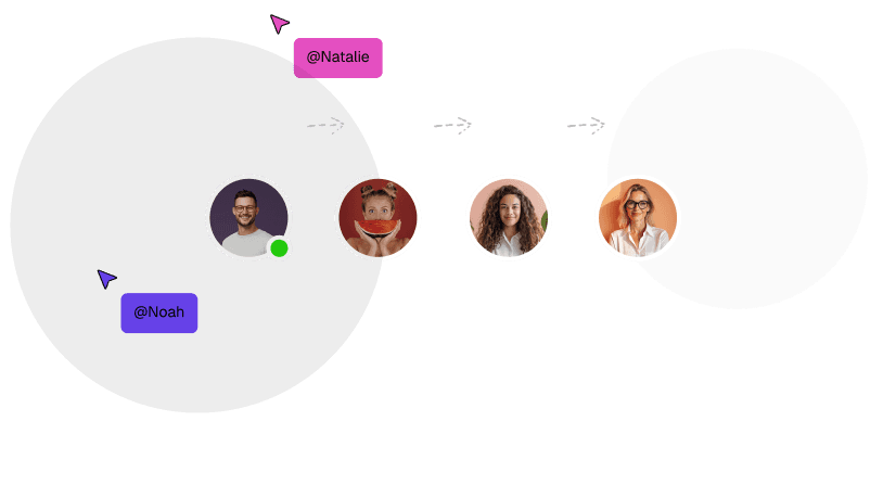 Illustration of cursors highlighting interconnected tools