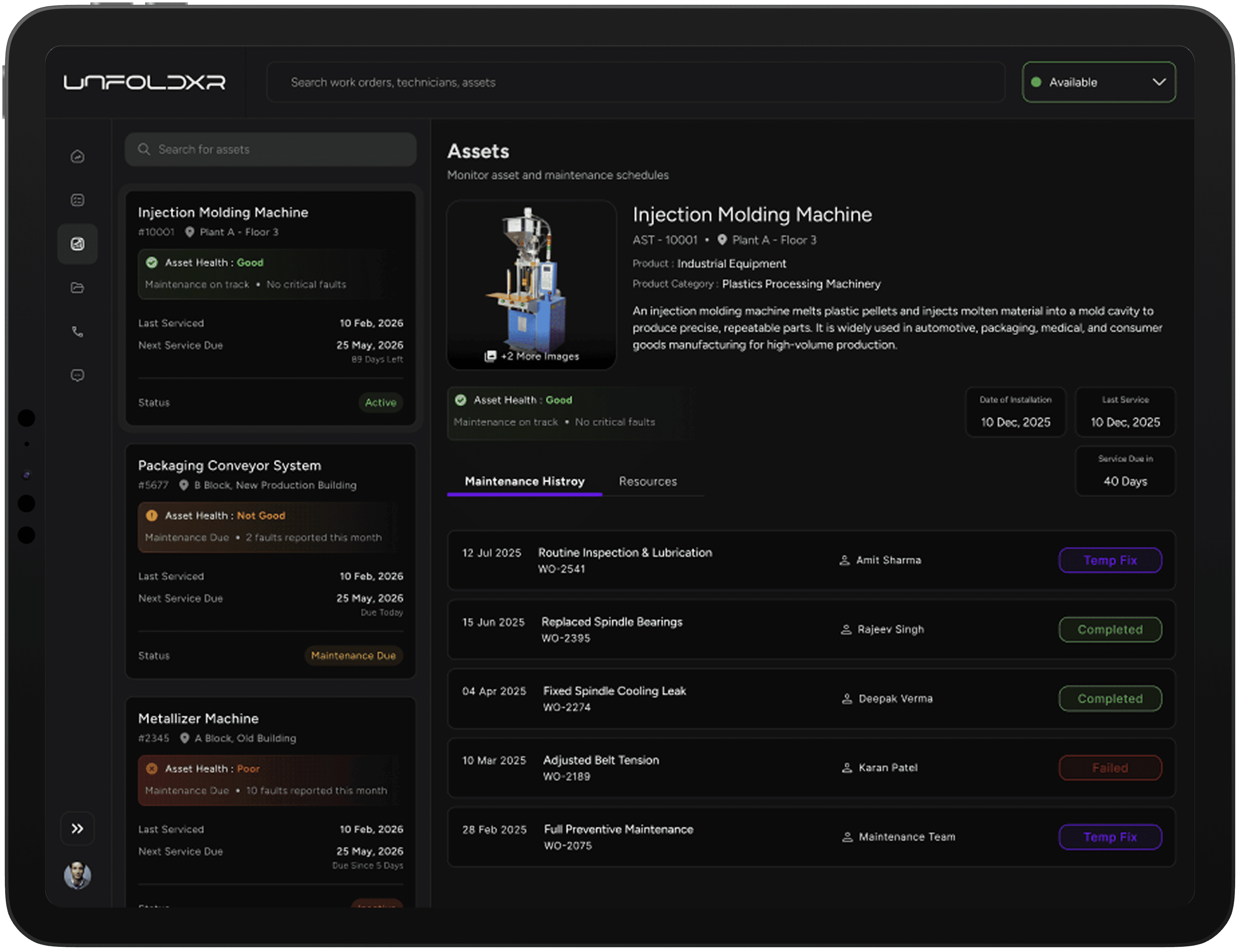 THE UNFOLDXR INTERVENTION interface