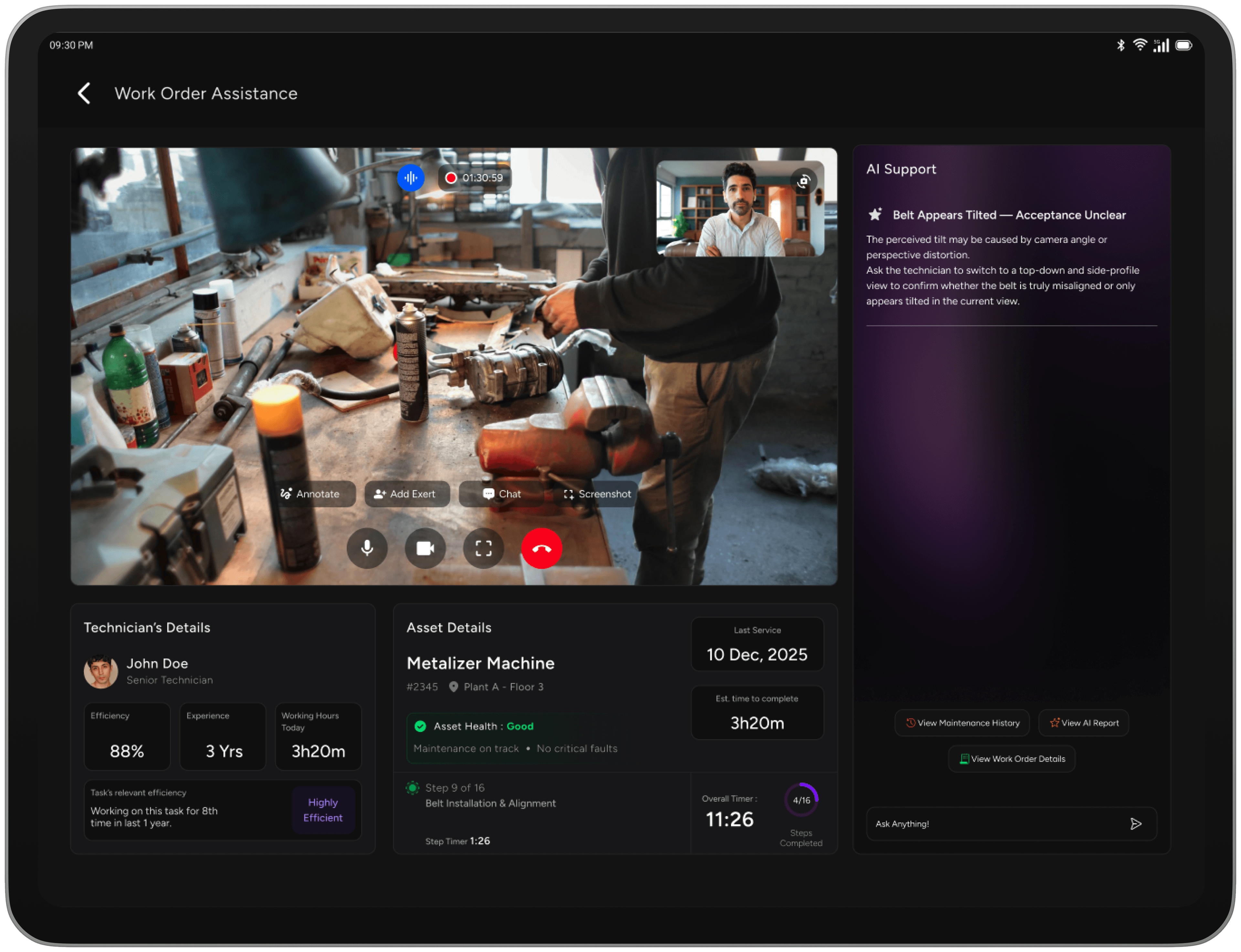 Preview of the UnfoldXR platform interface on a tablet